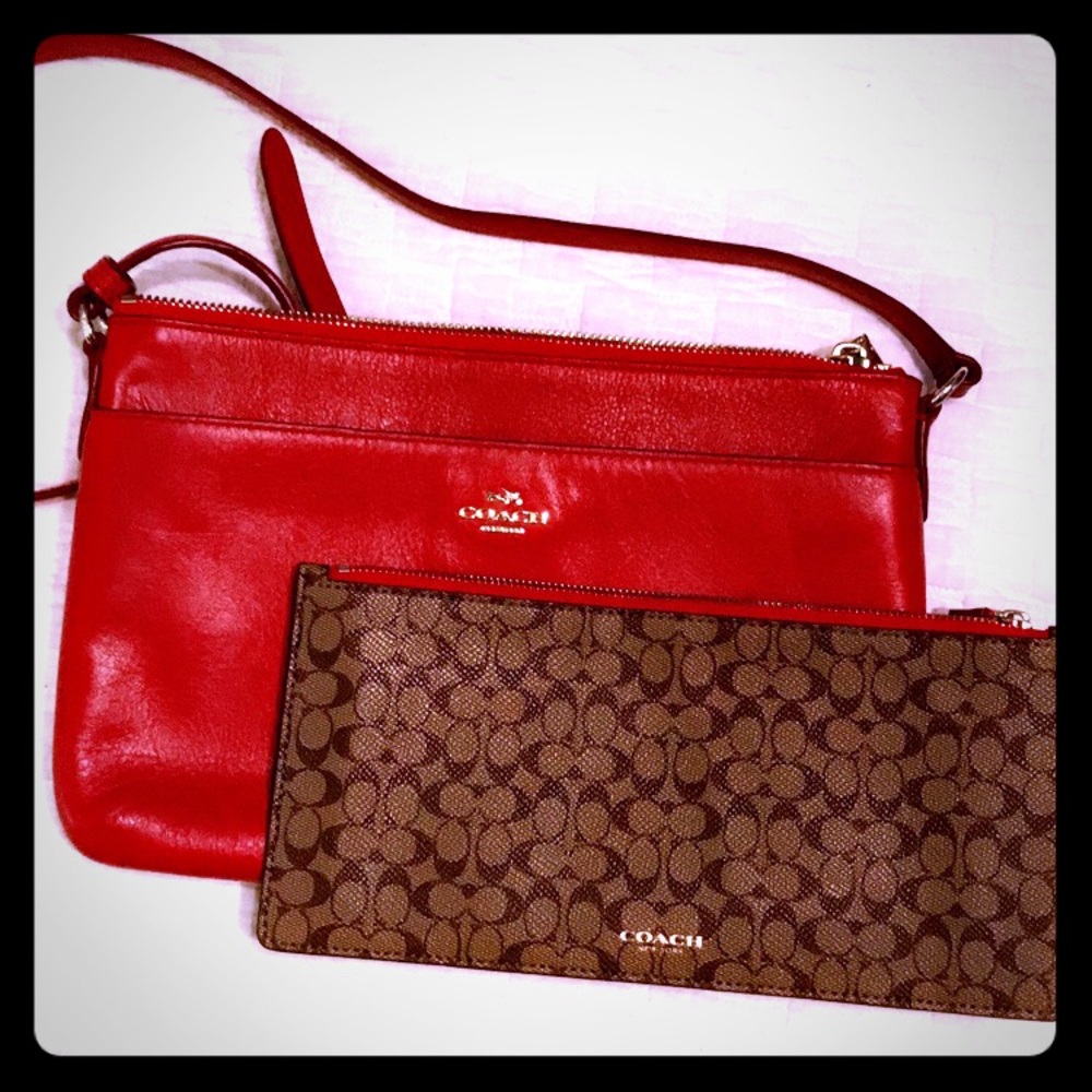 Coach Cherry Red Messenger Crossbody Purse